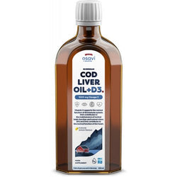 Osavi Norwegian Cod Liver Oil + D3, 1000mg Omega 3 (Lemon)  - 250 ml.