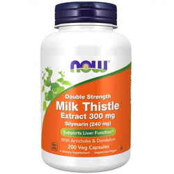 NOW Foods Milk Thistle Extract with Artichoke & Dandelion - 300mg Double Strength  - 200 vcaps