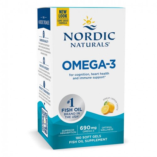 Nordic Naturals Omega-3 - 690mg Lemon (EAN 768990037603)  - 180 softgels