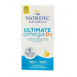 Nordic Naturals Ultimate Omega-D3 Fish Oil - 1280mg Lemon (EAN 768990027949)  - 120 softgels