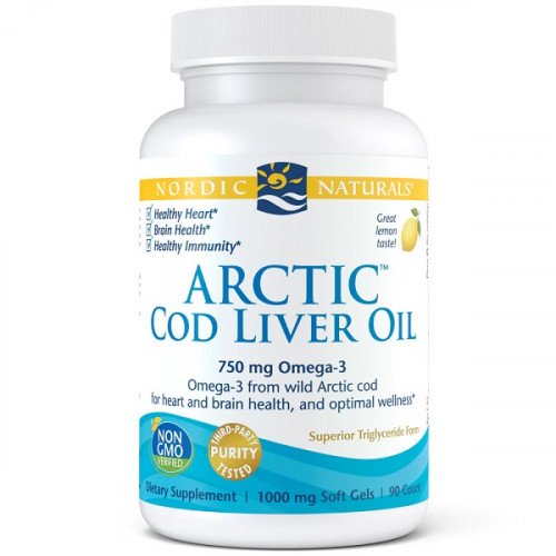 Nordic Naturals Arctic Cod Liver Oil - 750mg Lemon (EAN 768990577857)  - 90 softgels