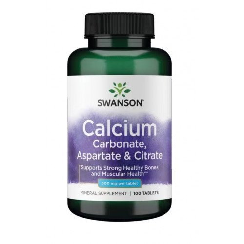 Swanson Calcium Carbonate, Aspartate & Citrate, 500mg  - 100 tablets