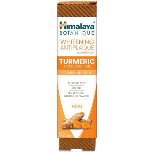 Himalaya Whitening Antiplaque Toothpaste Turmeric + Coconut Oil, Mint  - 113 grams