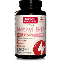 Jarrow Formulas Methyl B-12 - 500mcg (Cherry)  - 100 vegan chewable tabs