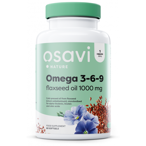 Osavi Omega 3-6-9 Flaxseed Oil - 1000mg  - 60 softgels