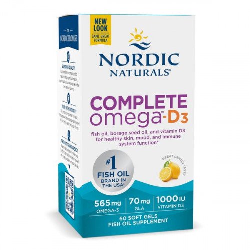 Nordic Naturals Complete Omega-D3 - 565mg Lemon  - 120 softgels