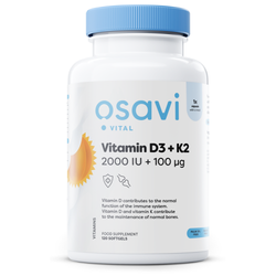 Osavi Vitamin D3 + K2 - 2000IU + 100mcg  - 120 softgels