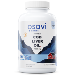 Osavi Norwegian Cod Liver Oil Softgels - 1000mg (Lemon)  - 180 softgels