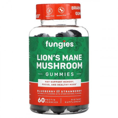 Fungies Lion's Mane Mushroom Gummies, Blueberry & Strawberry  - 60 gummies