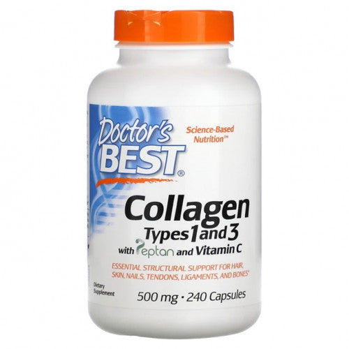 Doctor's Best Collagen Types 1 and 3 with Peptan and Vitamin C, 500mg  - 240 caps