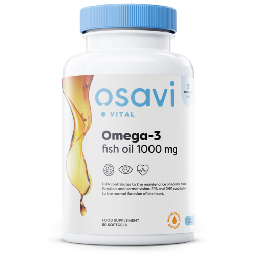 Osavi Omega-3 Fish Oil Molecularly Distilled - 1000mg (Lemon)  - 60 softgels