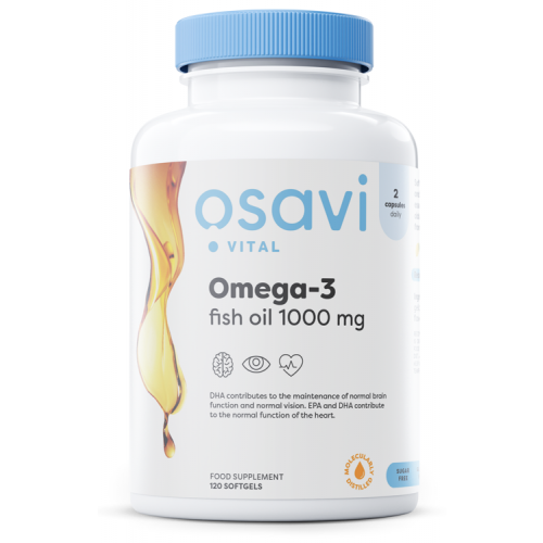 Osavi Omega-3 Fish Oil Molecularly Distilled - 1000mg (Lemon)  - 120 softgels