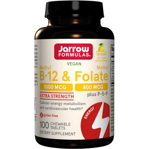 Jarrow Formulas Methyl B-12 & Methyl Folate - Lemon  - 100 chewable tabs