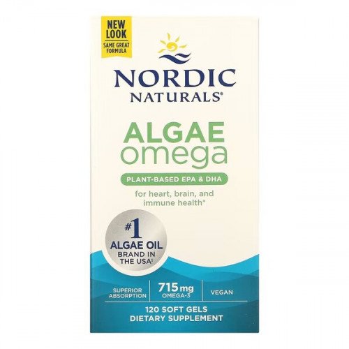 Nordic Naturals Algae Omega - 715mg Omega 3  - 120 softgels