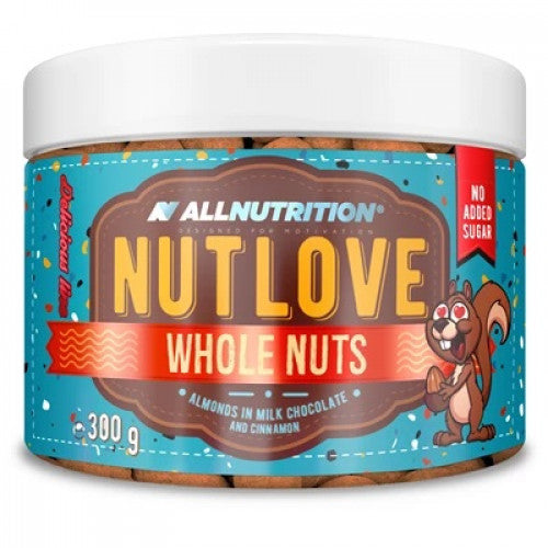 Allnutrition Nutlove Whole Nuts - Almonds in Milk Chocolate and Cinnamon  - 300 grams