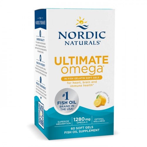 Nordic Naturals Ultimate Omega in Fish Gelatin - 1280mg Lemon (EAN 768990017971)  - 60 softgels