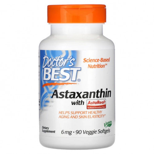 Doctor's Best Astaxanthin with AstaReal, 6mg  - 90 veggie softgels