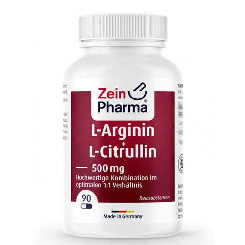 Zein Pharma L-Arginine + L-Citrulline, 500mg  - 90 caps