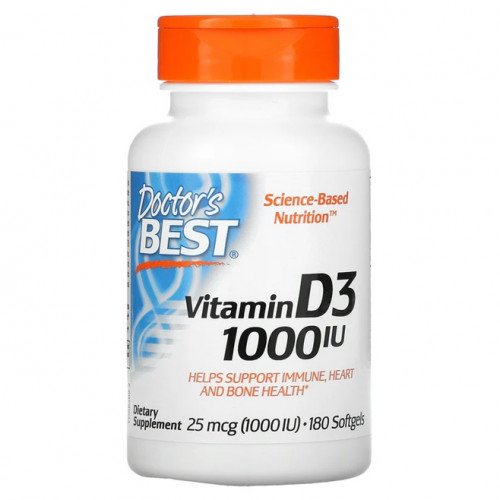 Doctor's Best Vitamin D3 - 1000 IU  - 180 softgels