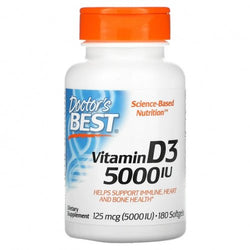 Doctor's Best Vitamin D3 - 5000 IU  - 180 softgels