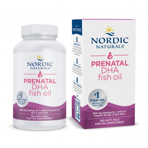 Nordic Naturals Prenatal DHA - 830mg Omega-3 + 400 IU D3 Unflavored (EAN 768990891045)  - 180 softgels