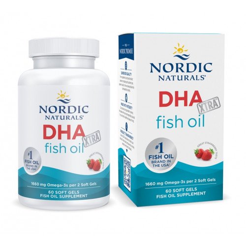 Nordic Naturals DHA Xtra - 1660mg Strawberry  - 60 softgels