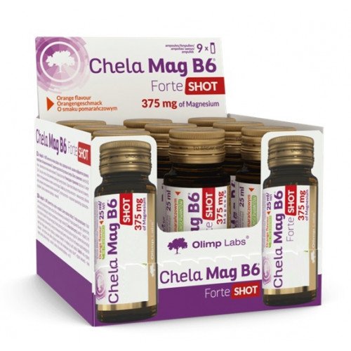 Olimp Nutrition Chela Mag B6 Forte Shot - Cherry (EAN 5901330090691)  - 9 x 25 ml.