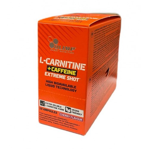 Olimp Nutrition L-Carnitine + Caffeine Extreme Shot - Cherry  - 10 x 25 ml.