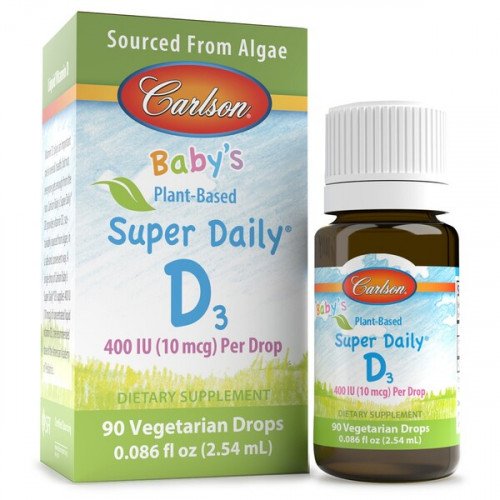 Carlson Labs Baby's Plant-Based Super Daily D3, 400 IU  - 2.54 ml.