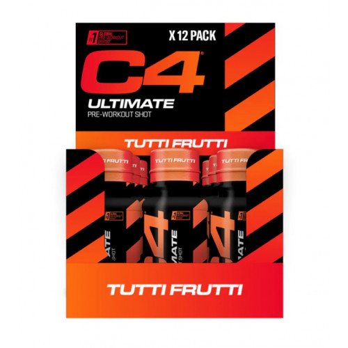 Cellucor C4 Ultimate Pre-Workout Shot, Tutti Frutti  - 12 x 60 ml.