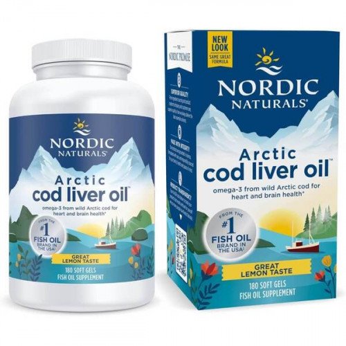 Nordic Naturals Arctic Cod Liver Oil - 750mg Lemon (EAN 768990891304)  - 180 softgels