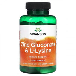 Swanson Zinc Gluconate & L-Lysine  - 90 vcaps