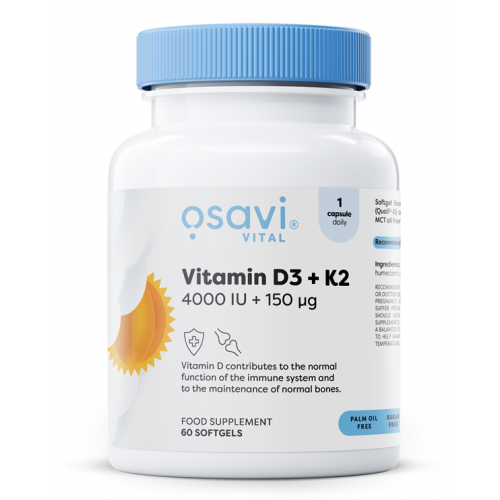 Osavi Vitamin D3 + K2 - 4000IU + 150mcg  - 60 softgels