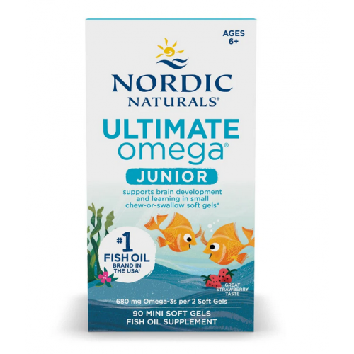 Nordic Naturals Ultimate Omega Fish Oil Junior - 680mg Strawberry (EAN 768990891069)  - 90 mini softgels