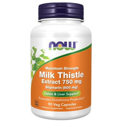 NOW Foods Milk Thistle Extract - 750mg Maximum Strength  - 90 vcaps