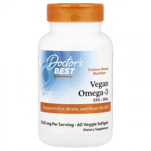 Doctor's Best Vegan Omega-3 EPA + DHA  - 60 veggie softgels