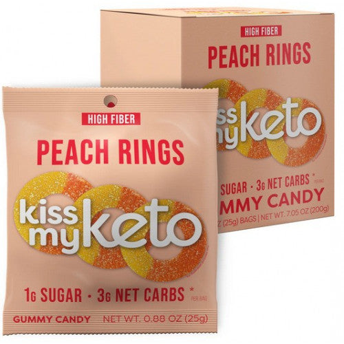 Kiss My Keto Peach Rings Keto Gummies  - 8 x 25g