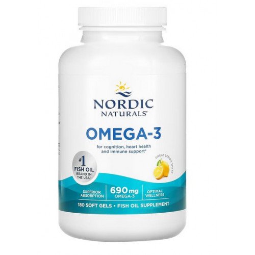 Nordic Naturals Omega-3 - 690mg Lemon (EAN 768990891199)  - 180 softgels