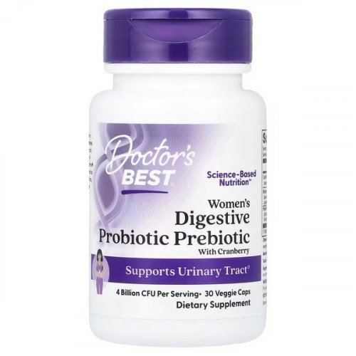 Doctor's Best Women's Digestive Probiotic Prebiotic With Cranberry  - 30 vcaps