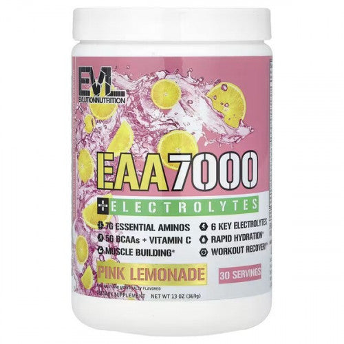 EVLution Nutrition EAA 7000 + Electrolytes, Pink Lemonade  - 369 grams