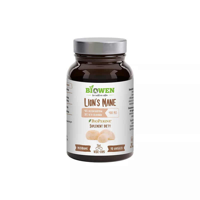 Biowen Lion’s Mane 400 mg - 40% polisacharydów, 30% beta-glukanów - kapsułki