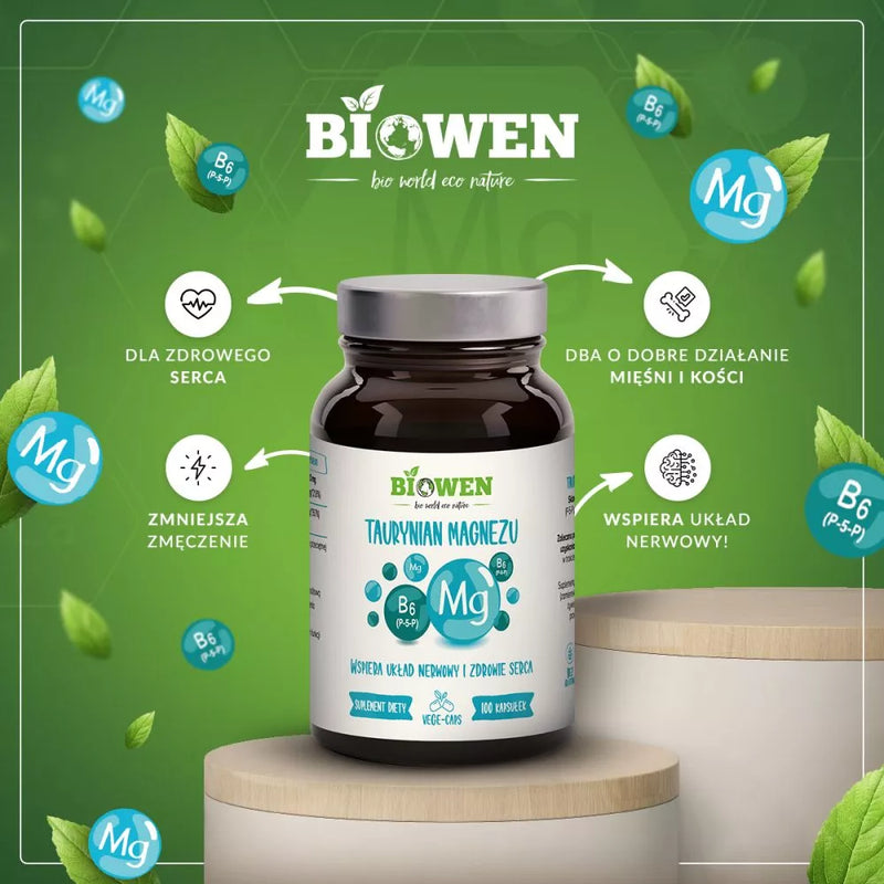 Biowen Magnesium Taurate with Vitamin B6 (P-5-P) - 100 capsules