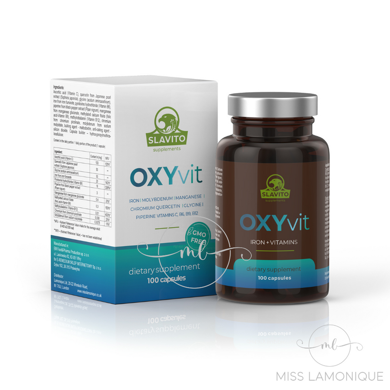 Slavito OXYvit | Iron | Molybdenum | Manganese | Chrome | Quercetin | Glycine | Piperine |  Vitamins C, B6, B9, B12  - recommended by Dr H. Czerniak
