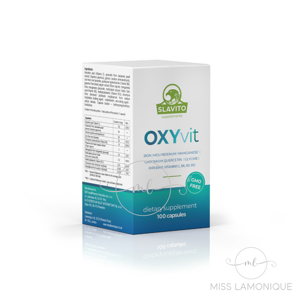 Slavito OXYvit | Iron | Molybdenum | Manganese | Chrome | Quercetin | Glycine | Piperine |  Vitamins C, B6, B9, B12  - recommended by Dr H. Czerniak