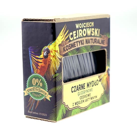 Wojciech Cejrowski Cedar soap bar with activated charcoal 120 g