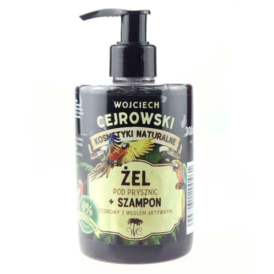Wojciech Cejrowski 2 in 1 Cedar Shampoo & Shower Gel with Activated Charcoal 300 ml